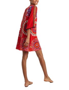 Vestido Desigual Creta Rojo Para Mujer