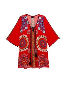 Vestido Desigual Creta Rojo Para Mujer
