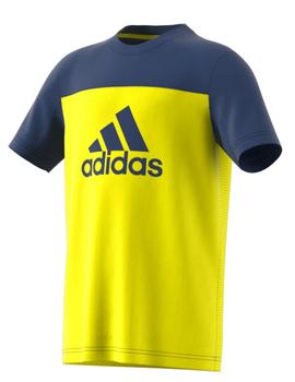Camiseta Adidas YB TR EQ Amarillo/Mno Para Niño