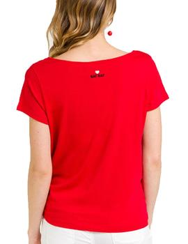 Camiseta Naf Naf Oporquoi T1 Rojo Para Mujer