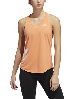 Camiseta Adidas Run it Tank 3S Naranja Para Mujer