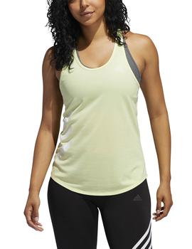 Camiseta Adidas Run It Tank 3S Verde Mujer
