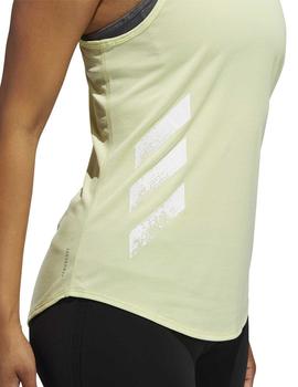 Camiseta Adidas Run It Tank 3S Verde Mujer