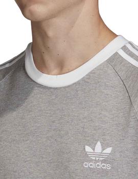 Camiseta Adidas 3-Stripes Gris/Blanco Hombre