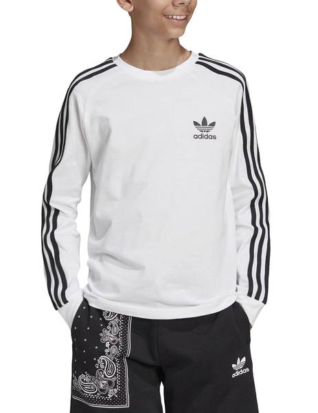 Camiseta Adidas LS Blanco/Negro Niño