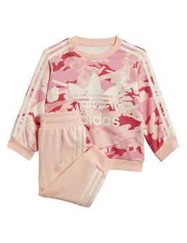 Chandal Adidas Crew Estampado Rosa Niña