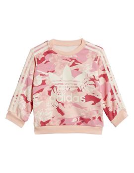 Chandal Adidas Crew Estampado Rosa Niña