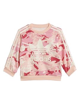 Chandal Adidas Crew Estampado Rosa Niña