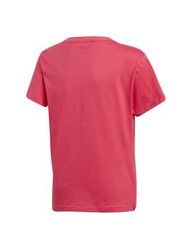 Camiseta Adidas Trébol Estampado Fucsia Niña