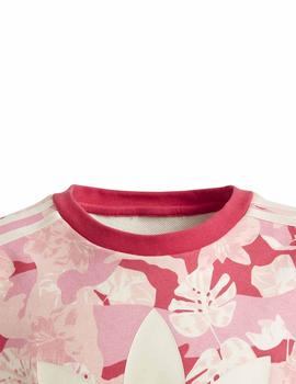 Sudadera Adidas Estampado Floral Rosa Niña