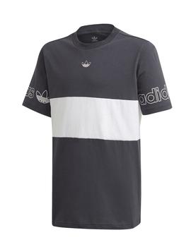 Camiseta Adidas Panel Gris/Blanco Niño