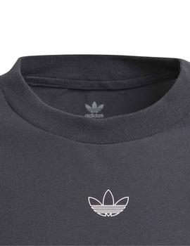 Camiseta Adidas Panel Gris/Blanco Niño