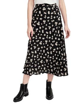 Falda Naf Naf Leseptember Negro/Flores Mujer