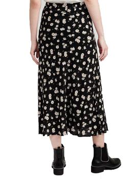 Falda Naf Naf Leseptember Negro/Flores Mujer