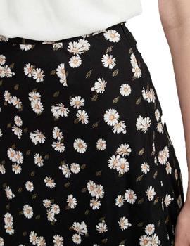 Falda Naf Naf Leseptember Negro/Flores Mujer