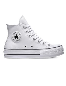 Zapatilla Converse All Star Platform Piel Blanco