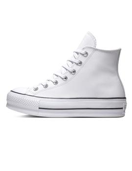 Zapatilla Converse All Star Platform Piel Blanco