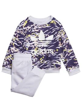 Chandal Adidas Crew Lila/Multicolor Niña