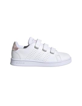 Zapatillas Adidas Advantage C Blanco/Rosa Niña