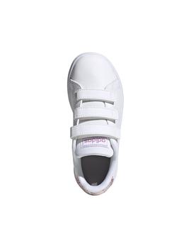 Zapatillas Adidas Advantage C Blanco/Rosa Niña