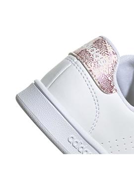 Zapatillas Adidas Advantage C Blanco/Rosa Niña