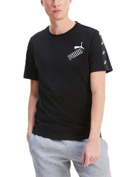 CAMISETA PUMA MANGA CORTA HOMBRE, VERDE/NEGRA