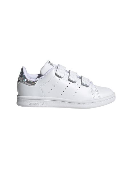 Zapatillas deportivas de niña Adidas en blanco con detalle irisdecentes