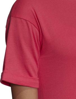 Camiseta Adidas Crop Top Rosa/Blanco Mujer