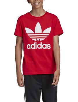 Camiseta Adidas Trefoil Rojo Niño