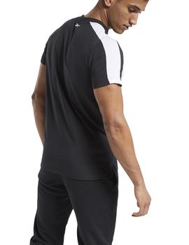 Camiseta Reebok TE LL SS  Negro/Blanco Hombre