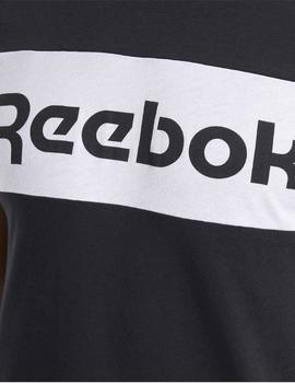 Camiseta Reebok TE LL SS  Negro/Blanco Hombre