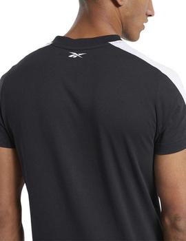 Camiseta Reebok TE LL SS  Negro/Blanco Hombre