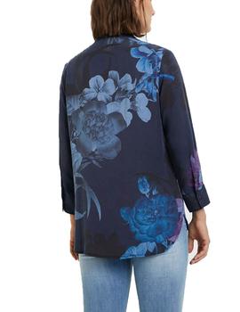 Camisa Desigual Anais Marino/Flores Mujer