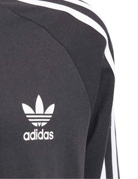 Camiseta Adidas 3Stripes LS Negro/Blanco Niño