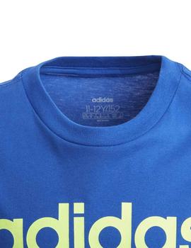 Camiseta Adidas YB E Lin Azul Niño