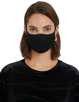 Mascarilla Desigual Logo Reversible Negro/Blanco