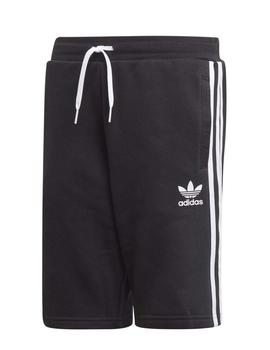 Pantalon corto Adidas Fleece Negro/Blanco Niño