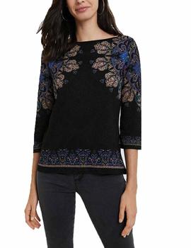 Camiseta Desigual Cannes 3/4 Negro Mujer