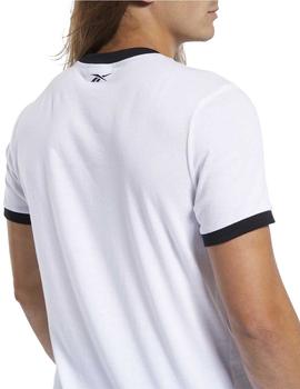 Camiseta Reebok TE LL Blocked Blanco/Azul Hombre