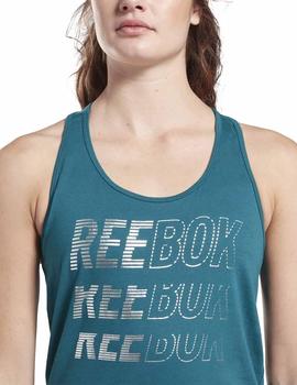 Camiseta Reebok SH Graphic Tank Verde Para Mujer