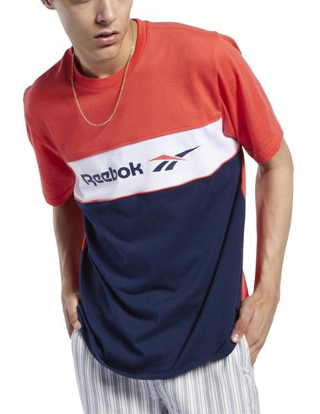 Camiseta Reebok CL F Linear Rojo/Mno Para Hombre